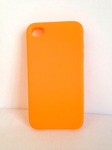 Oranje Iphone hoesje. (siliconen) (4&4s)